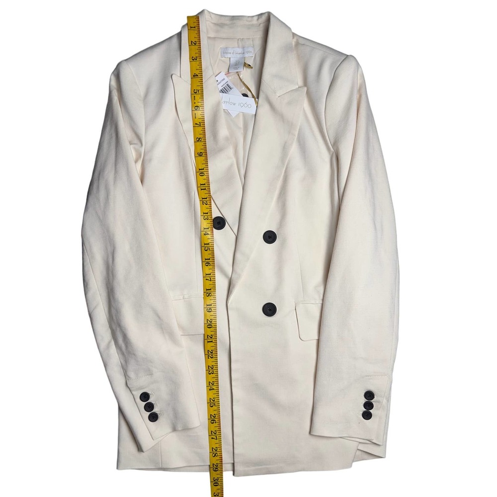 House of Harlow 1960 | Women | Cream Swan Open Front Blazer | Size Small - Picture 6 of 13